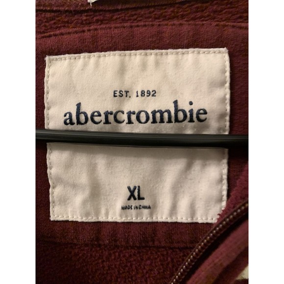 Abercrombie Boys Active Wear Full Zip Sweatshirt Hoodie Size XL Burgundy - Picture 3 of 10